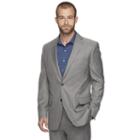 Men's Marc Anthony Slim-fit Plaid Gray Suit Jacket, Size: 46 - Regular, Grey