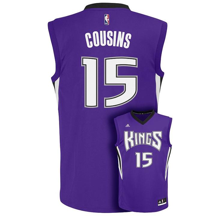 Men's Adidas Sacramento Kings Demarcus Cousins Nba Replica Jersey, Size: Large, Black
