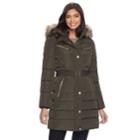 Women's Apt. 9&reg; Hooded Faux-fur Trim Puffer Jacket, Size: Large, Green Oth