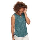 Petite Dana Buchman Keyhole Neck Sleeveless Top, Women's, Size: L Petite, Turquoise/blue (turq/aqua)