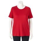 Plus Size Croft & Barrow&reg; Essential Crewneck Tee, Women's, Size: 2xl, Med Red