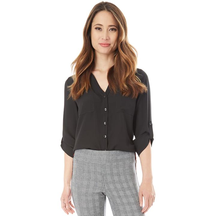 Juniors' Iz Byer Lattice Back Shirt, Teens, Size: Medium, Black
