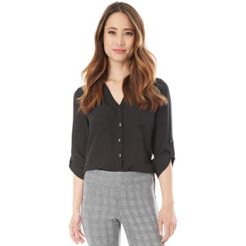 Juniors' Iz Byer Lattice Back Shirt, Teens, Size: Medium, Black