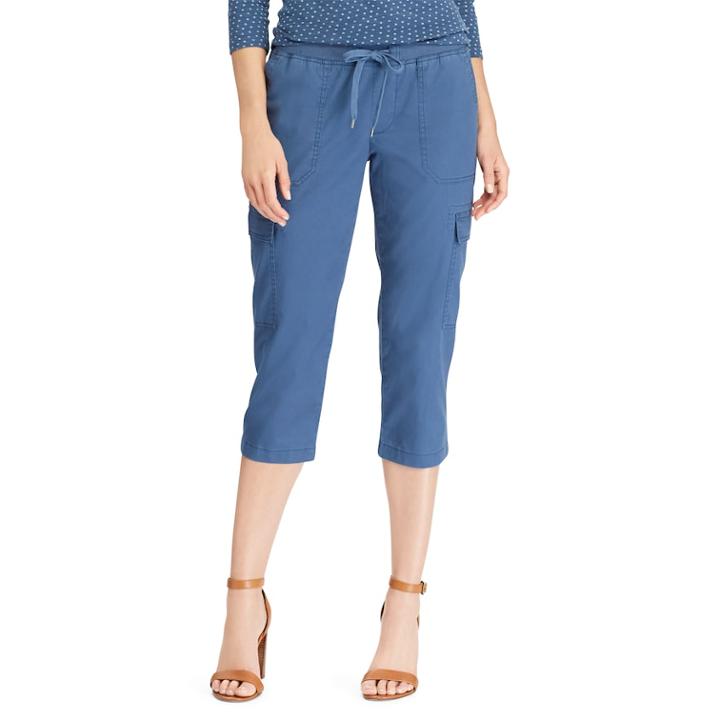 Women's Chaps Twill Straight-leg Capris, Size: Medium, Blue