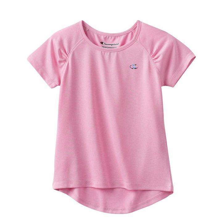 Girls 4-6x Champion Raglan Athletic Tee, Girl's, Size: 6x, Light Pink