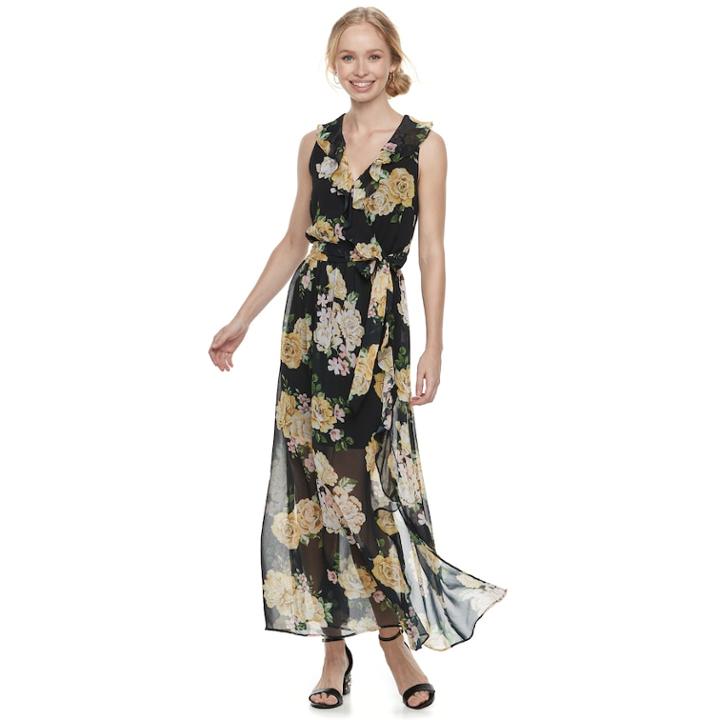 Disney Princess Juniors' Floral Surplice Maxi Dress, Teens, Size: Xl, Multi Floral