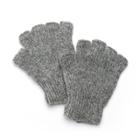 Sijjl Women's Snowflake Wool Fingerless Gloves, Grey