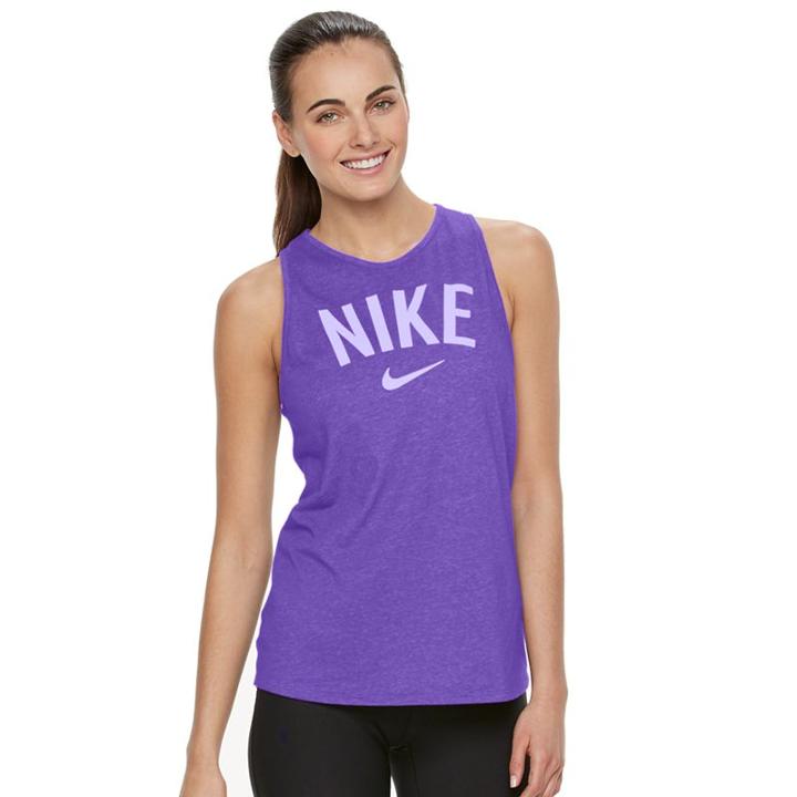 Women's Nike Dri-fit Graphic Tank Top, Size: Xs, Purple Oth