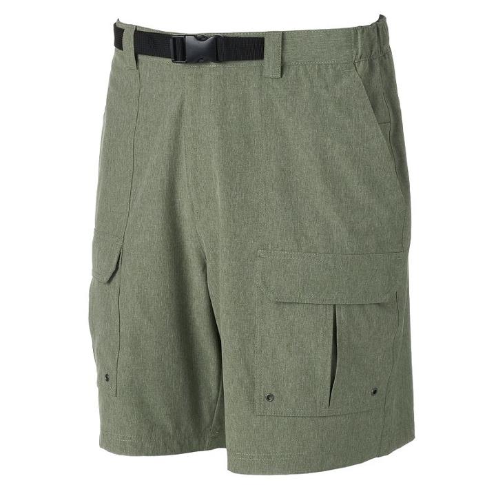 Men's Croft & Barrow&reg; Outdoor Belted Cargo Stretch Shorts, Size: 44, Dark Green