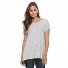 Women's Olivia Sky Ribbed Babydoll Tee, Size: Xl, Light Grey