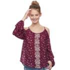 Juniors' Rewind Floral Embroidered Cold-shoulder Top, Teens, Size: Xs, Dark Red