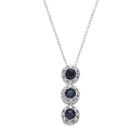 Radiant Gem Lab-created Sapphire Sterling Silver Halo Pendant Necklace, Women's, Size: 18, Blue