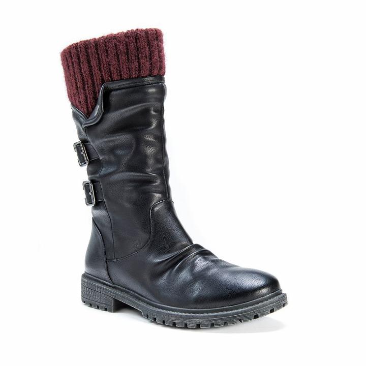 Muk Luks Macy Women's Water-resistant Boots, Girl's, Size: 7, Black