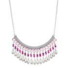 Pink Bead Statement Necklace, Women's, Purple