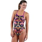 Women's Dolfin Bellas Print Tie-back One-piece Swimsuit, Size: 40 Comp, Brt Pink