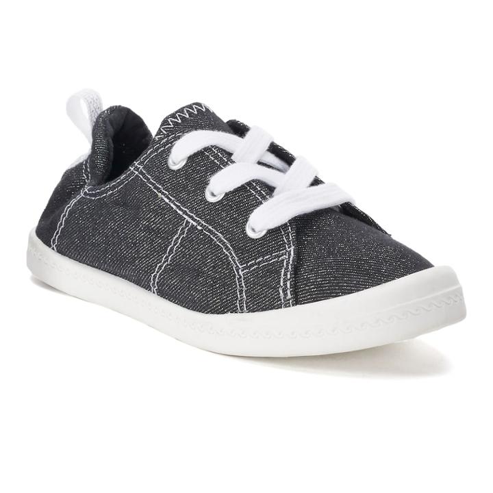 So&reg; Petting Zoo Girls' Sneakers, Size: 3, Black