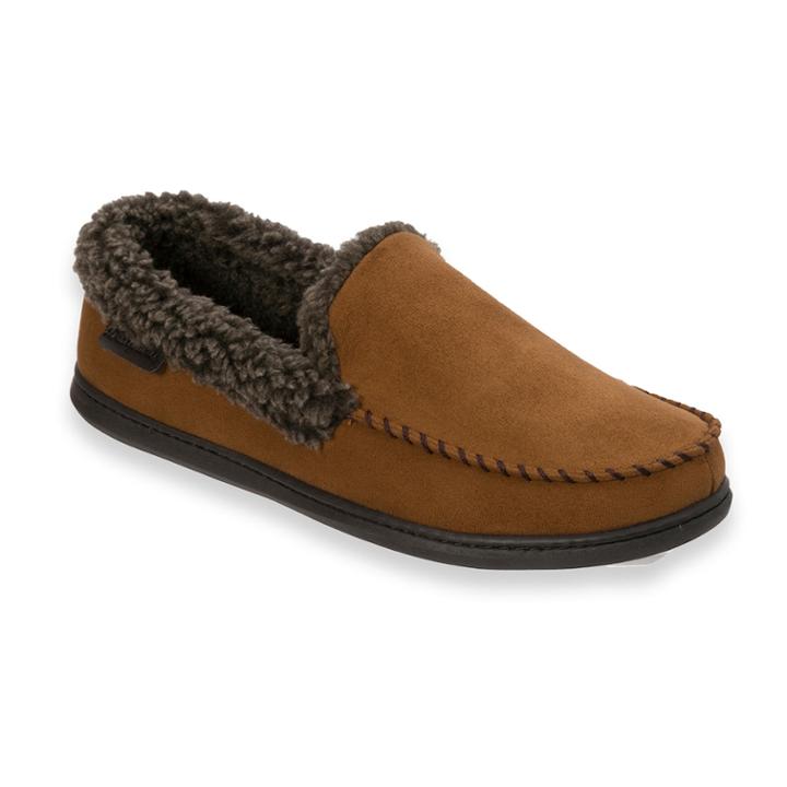 Men's Dearfoams Microfiber Whipstitch Wide-width Clog Slippers, Size: Xl, Brown