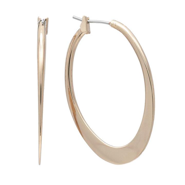 Napier Gold Tone Oval Hoop Earrings, Women's, Yellow