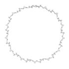 Sterling Silver Lab-created White Topaz Leaf Necklace, Women's