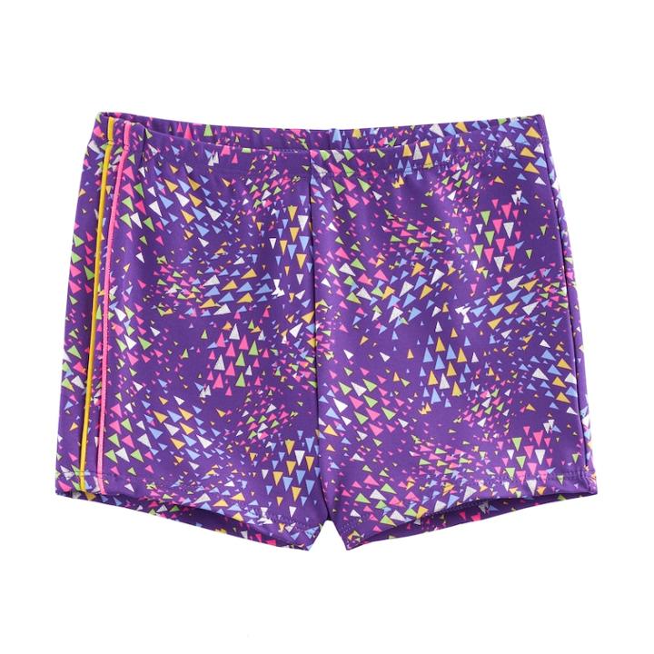 Girls 4-14 Jacques Moret Triangle Abstract Dance Shorts, Size: Small, Brown Over