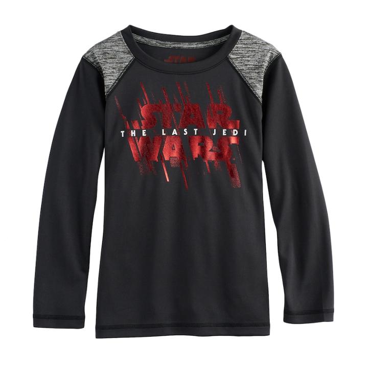 Boys 4-7x Star Wars: Episode Viii The Last Jedi Foiled Tee, Size: 5, Black