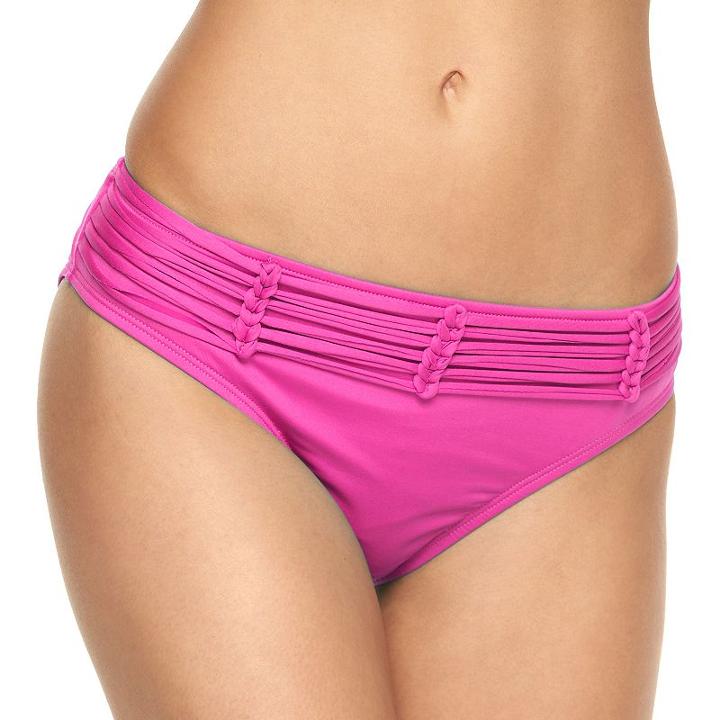 Women's Apt. 9&reg; Solid Strappy Hipster Bikini Bottoms, Size: Medium, Pink