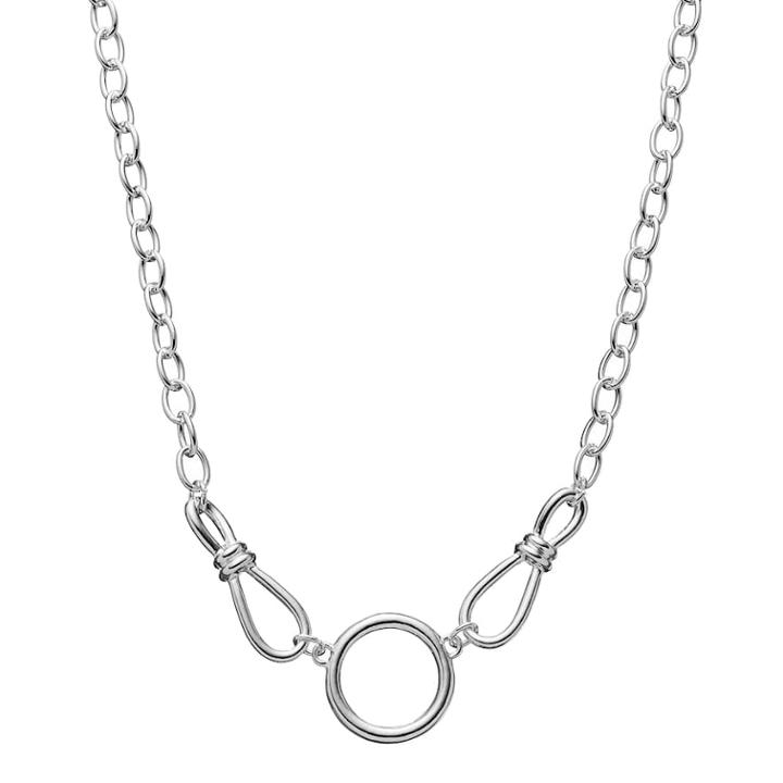 Wearable Art Circle Link Long Necklace, Women's, Silver