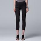 Petite Simply Vera Vera Wang Pull-on Capri Jeggings, Women's, Size: 6 Petite, Black