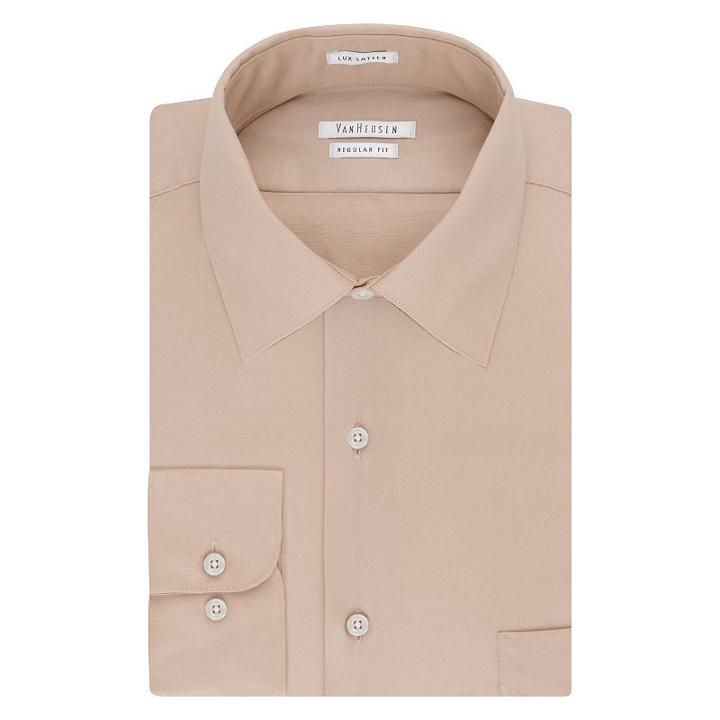 Big & Tall Van Heusen Regular-fit Solid Lux Sateen No-iron Spread-collar Dress Shirt, Men's, Size: 17 35/36t, Beige Oth