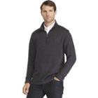 Men's Van Heusen Classic-fit Sweater Fleece Quarter-zip Pullover, Size: Medium, Black