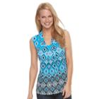 Women's Dana Buchman Knot-front Top, Size: Large, Blue