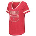 Women's Campus Heritage Wisconsin Badgers Gunther Jersey Tee, Size: Medium, Dark Red