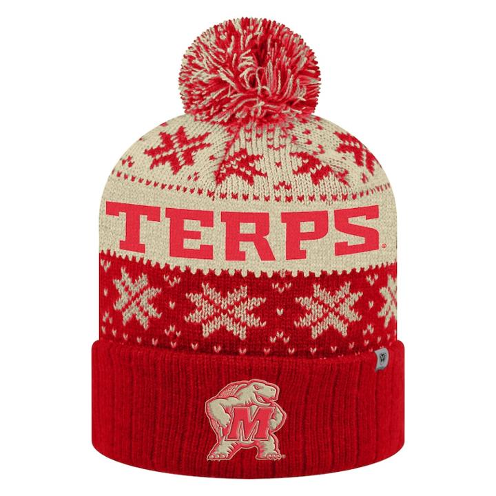 Adult Top Of The World Maryland Terrapins Subarctic Beanie, Adult Unisex, Med Red
