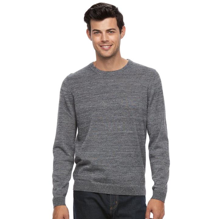 Men's Apt. 9&reg; Merino Wool-blend Crewneck Sweater, Size: Xl, Med Grey