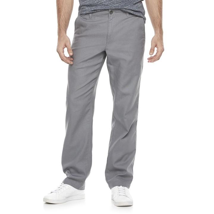 Men's Marc Anthony Slim-fit Linen-blend Pants, Size: 30x32, Med Grey