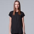 Women's Simply Vera Vera Wang Essential Popover Top, Size: Medium, Black