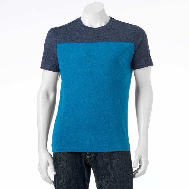 Big & Tall Urban Pipeline&reg; Ultimate Colorblock Tee, Men's, Size: L Tall, Med Blue