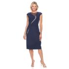 Women's Jax Illusion Sheath Dress, Size: 6, Blue (navy)