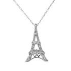 Sterling Silver 1/10-ct. T.w. Diamond Eiffel Tower Pendant, Women's, Size: 18, White