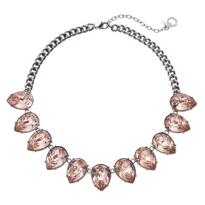 Simply Vera Vera Wang Pink Teardrop Statement Necklace, Women's, Med Pink