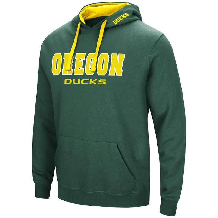 Men's Oregon Ducks Pullover Fleece Hoodie, Size: Large, Dark Green