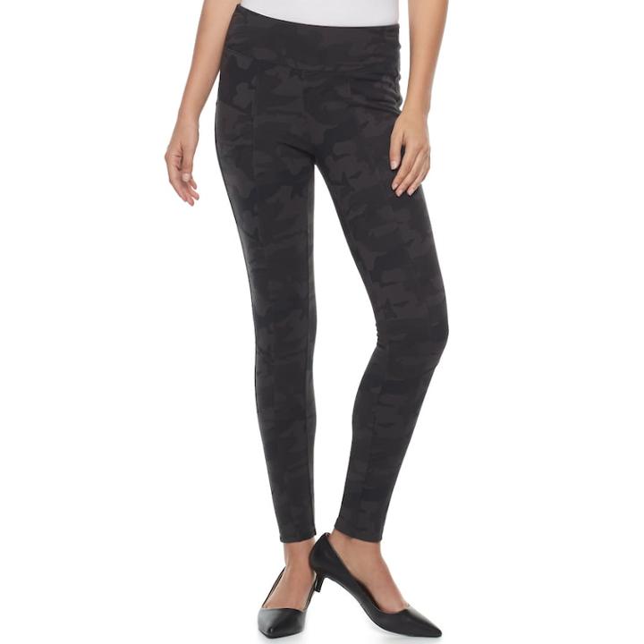Women's Rock & Republic&reg; Camo Leggings, Size: Xl, Dark Grey