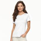 Petite Croft & Barrow&reg; Essential Crewneck Tee, Women's, Size: S Petite, White