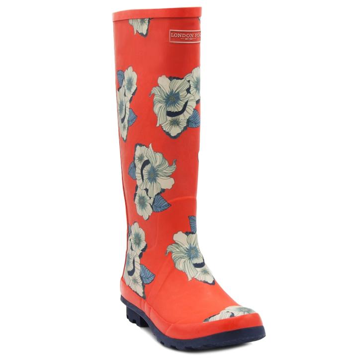 London Fog Thames Women's Waterproof Rain Boots, Size: Medium (9), Red