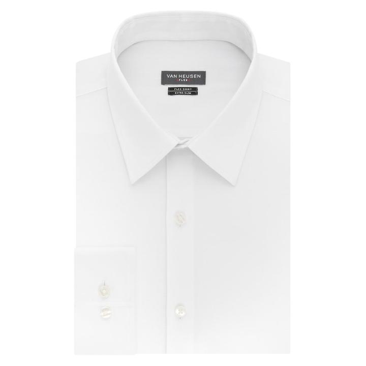 Men's Van Heusen Flex Collar Dress Shirt, Size: 16-32/33, White