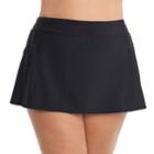 Plus Size Upstream Solid Skirtini Bottoms, Women's, Size: 20 W, Black