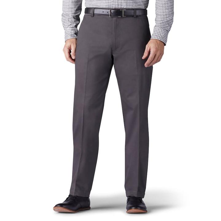 Men's Lee Performance Series Relaxed-fit Tri-flex No-iron Pants, Size: 36x29, Dark Grey