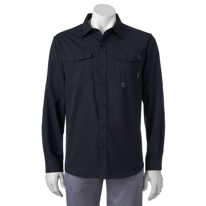 Big & Tall Columbia Pacific Breeze Button-down Shirt, Men's, Size: 4xb, Black