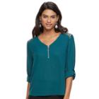 Juniors' Candie's&reg; Strappy Shoulder Long Sleeve Top, Teens, Size: Xl, Green
