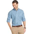 Men's Izod Advantage Regular-fit Sport Flex Plaid Stretch Button-down Shirt, Size: Medium, Brt Blue